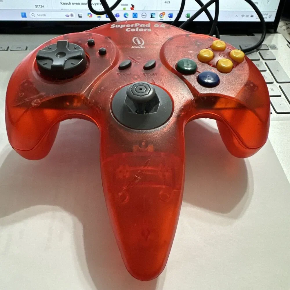 Nintendo 64 Controller Pak NUS-004 & SuperPad Colors Performance Red Controller
